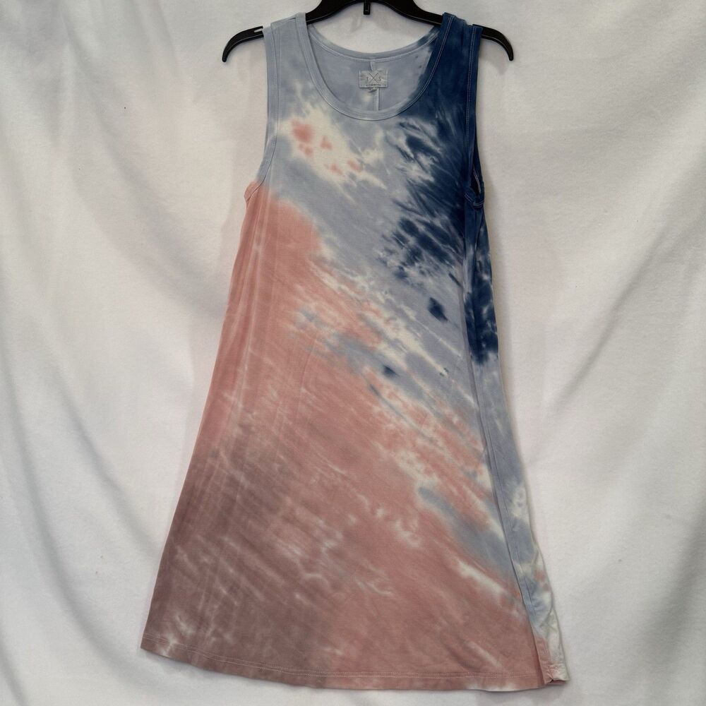 Thread & Supply Blue Pink Tie Die Modal Blend Tank Dress Large